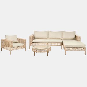 Conjunto de jardim com mesa 4 lugares CALASETTA à esquerda Creme