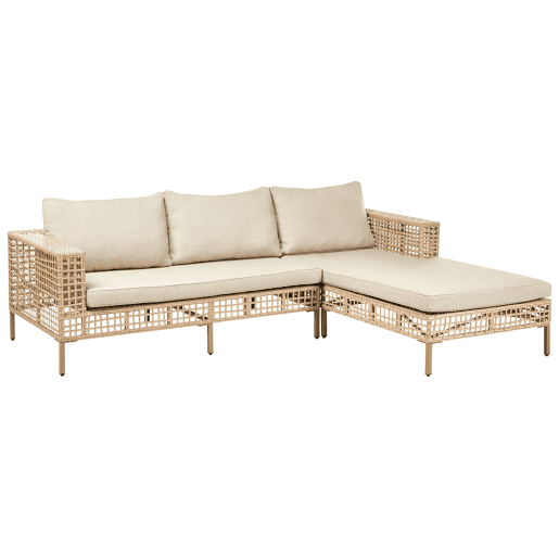 Conjunto de jardim com mesa 4 lugares CALASETTA à esquerda Creme Conjunto de jardim com mesa 4 lugares CALASETTA à esquerda Creme