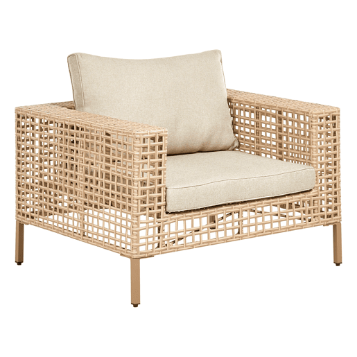 Conjunto de jardim com mesa 4 lugares CALASETTA à esquerda Creme Conjunto de jardim com mesa 4 lugares CALASETTA à esquerda Creme