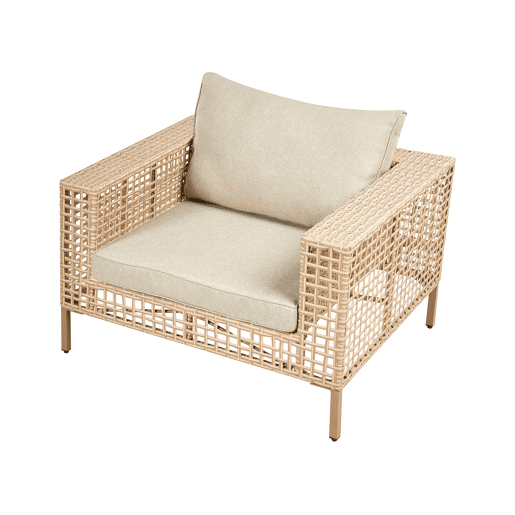 Conjunto de jardim com mesa 4 lugares CALASETTA à esquerda Creme Conjunto de jardim com mesa 4 lugares CALASETTA à esquerda Creme
