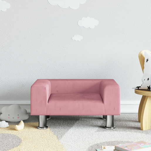 Sofá infantil - Sofá para crianças 50x40x26,5 cm veludo rosa