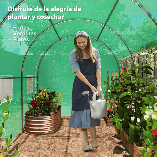 Outsunny Estufa Tipo Túnel 296x196x200 cm Estufa de Jardim com 3 Portas e 6 Janelas Enroláveis Estufa com Teto Curvo para Cultivo de Plantas Flores Verde
