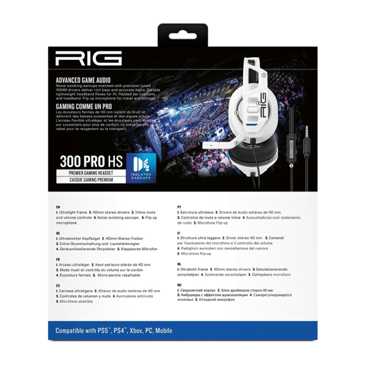 Auriculares Nacon RIG 300 PRO HS Branco Auriculares Nacon RIG 300 PRO HS Branco