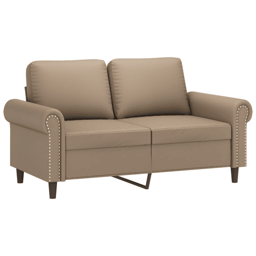 Sofá de 2 lugares - Sofá fixo 120 cm couro artificial cor cappuccino Sofá de 2 lugares - Sofá fixo 120 cm couro artificial cor cappuccino