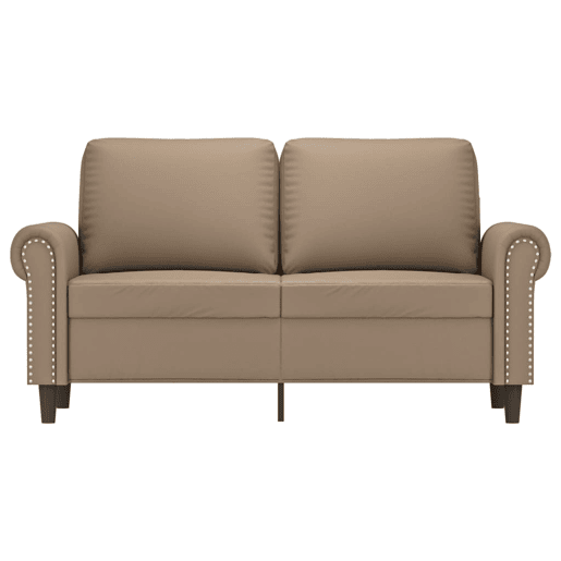 Sofá de 2 lugares - Sofá fixo 120 cm couro artificial cor cappuccino Sofá de 2 lugares - Sofá fixo 120 cm couro artificial cor cappuccino