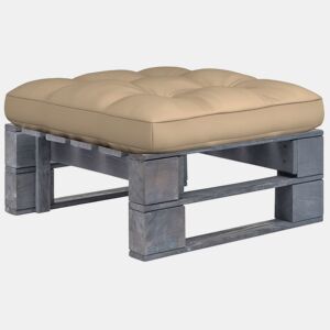vidaXL Otomano de paletes para jardim pinho impregnado cinzento