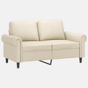 Sofá de 2 lugares - Sofá fixo 120 cm couro artificial cor creme