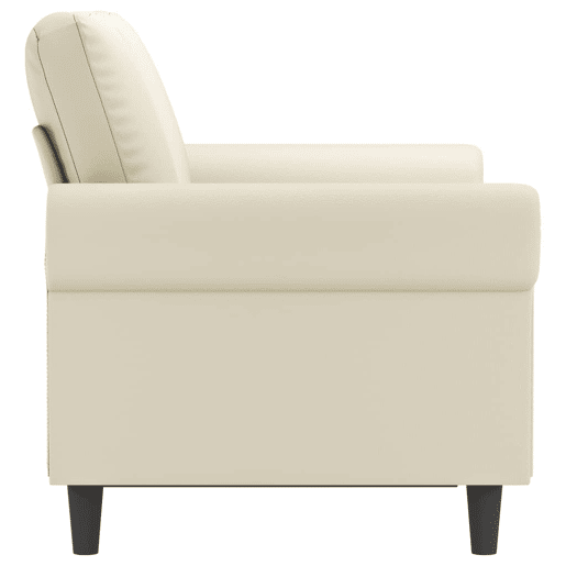 Sofá de 2 lugares - Sofá fixo 120 cm couro artificial cor creme Sofá de 2 lugares - Sofá fixo 120 cm couro artificial cor creme