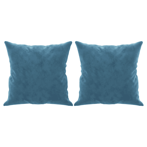 Sofá 2 lugares - Sofá fixo c almofadas decorativas 120 cm veludo azul Sofá 2 lugares - Sofá fixo c almofadas decorativas 120 cm veludo azul