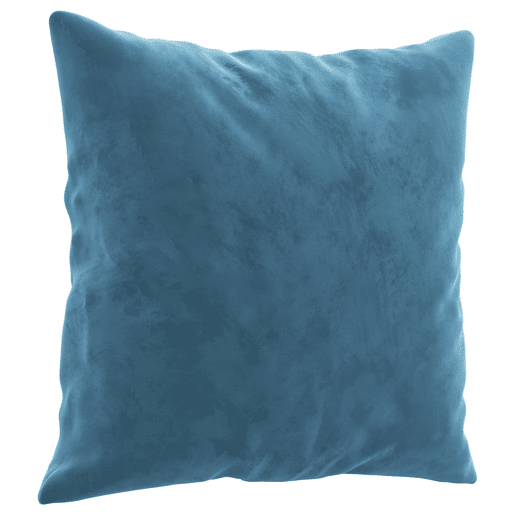 Sofá 2 lugares - Sofá fixo c almofadas decorativas 120 cm veludo azul Sofá 2 lugares - Sofá fixo c almofadas decorativas 120 cm veludo azul