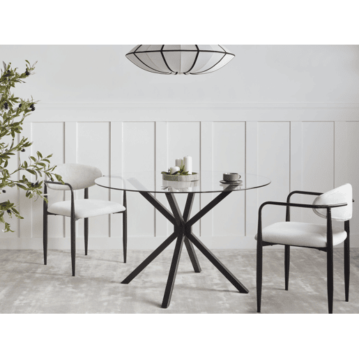 Mesa de jantar MESTON Preto 120 cm 120 cm Vidro de segurança (temperado)