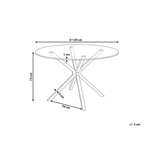 Mesa de jantar MESTON Preto 120 cm 120 cm Vidro de segurança (temperado)
