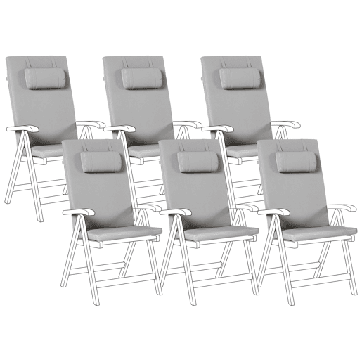 Conjunto de 6 almofadas de encosto JAVAAMANTEA PREMIUM 50 x 70 cm Cinzento claro
