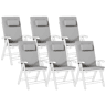 Conjunto de 6 almofadas de encosto JAVAAMANTEA PREMIUM 50 x 70 cm Cinzento claro