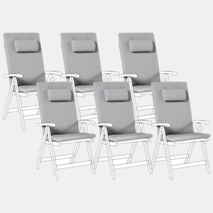 Conjunto de 6 almofadas de encosto JAVAAMANTEA PREMIUM 50 x 70 cm Cinzento claro