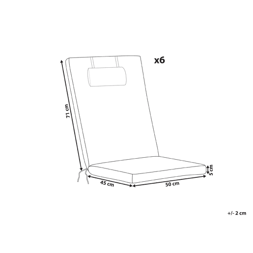 Conjunto de 6 almofadas de encosto JAVAAMANTEA PREMIUM 50 x 70 cm Cinzento claro