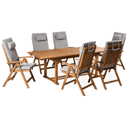 Conjunto de 6 almofadas de encosto JAVAAMANTEA PREMIUM 50 x 70 cm Cinzento claro
