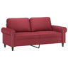 Sofá de 2 lugares - Sofá fixo 140 cm couro artificial vermelho tinto
