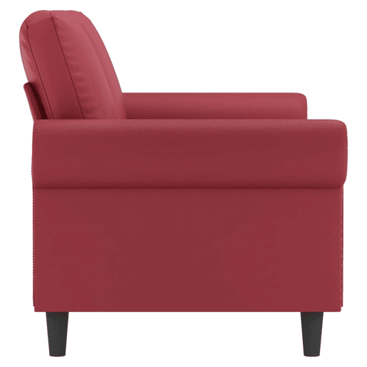 Sofá de 2 lugares - Sofá fixo 140 cm couro artificial vermelho tinto