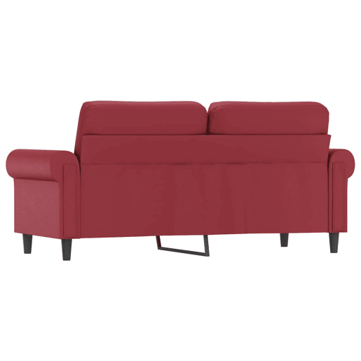 Sofá de 2 lugares - Sofá fixo 140 cm couro artificial vermelho tinto