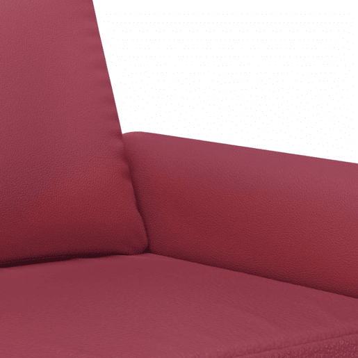 Sofá de 2 lugares - Sofá fixo 140 cm couro artificial vermelho tinto