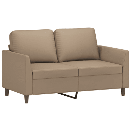 Sofá de 2 lugares - Sofá fixo 120 cm couro artificial cor cappuccino
