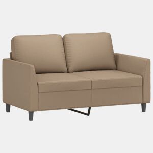 Sofá de 2 lugares - Sofá fixo 120 cm couro artificial cor cappuccino