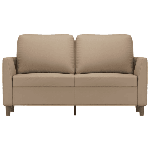 Sofá de 2 lugares - Sofá fixo 120 cm couro artificial cor cappuccino