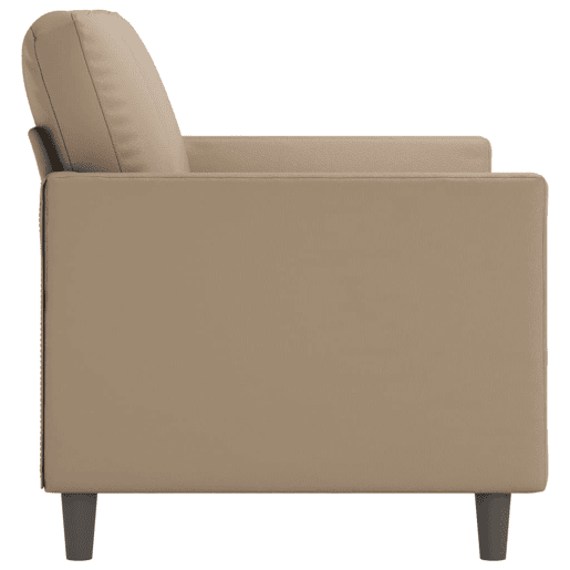 Sofá de 2 lugares - Sofá fixo 120 cm couro artificial cor cappuccino