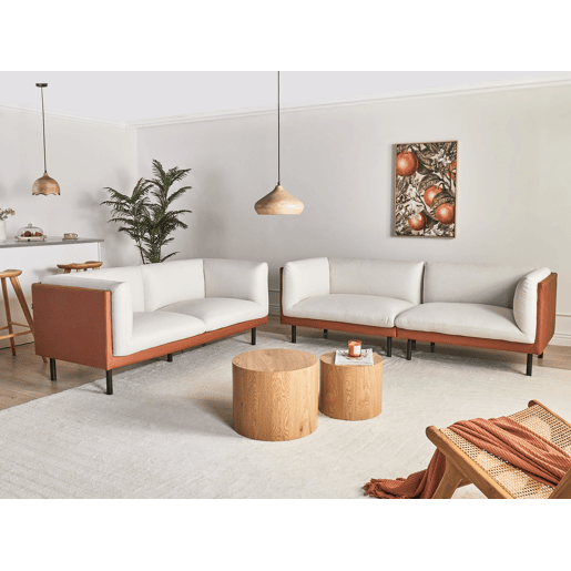 Sofá VORGOD Tecido Branco creme 3 lugares Sofá VORGOD Tecido Branco creme 3 lugares