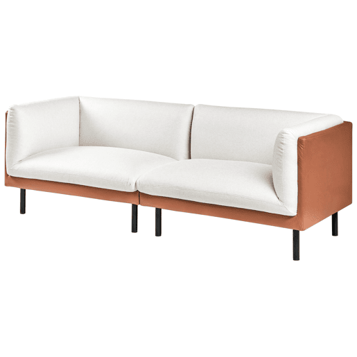 Sofá VORGOD Tecido Branco creme 3 lugares Sofá VORGOD Tecido Branco creme 3 lugares