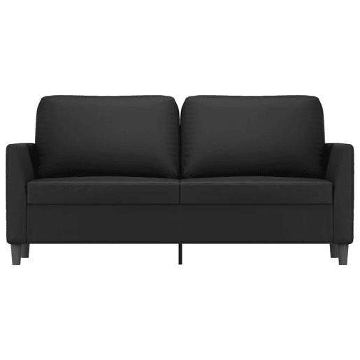 Sofá de 2 lugares - Sofá fixo 140 cm couro artificial preto Sofá de 2 lugares - Sofá fixo 140 cm couro artificial preto