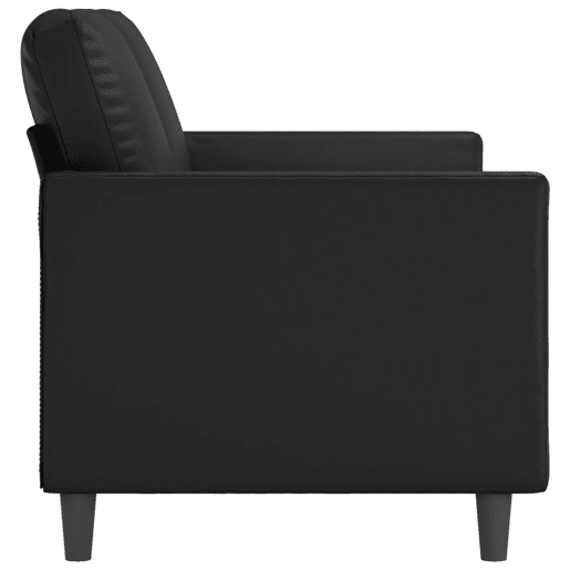 Sofá de 2 lugares - Sofá fixo 140 cm couro artificial preto Sofá de 2 lugares - Sofá fixo 140 cm couro artificial preto