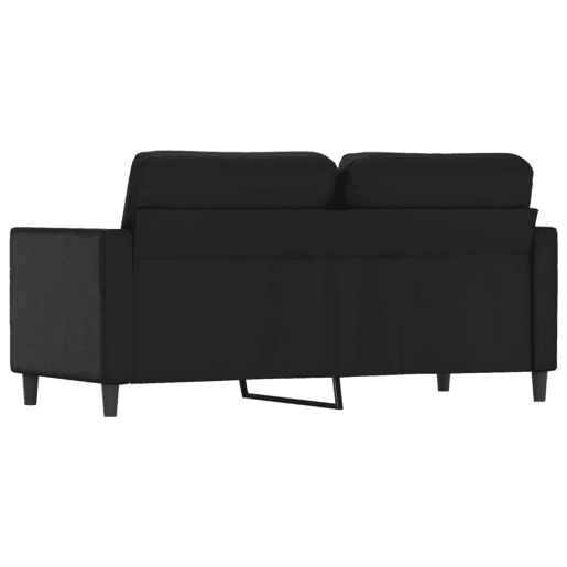 Sofá de 2 lugares - Sofá fixo 140 cm couro artificial preto Sofá de 2 lugares - Sofá fixo 140 cm couro artificial preto