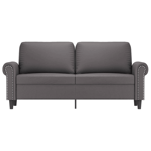 Sofá de 2 lugares - Sofá fixo 140 cm couro artificial cinza Sofá de 2 lugares - Sofá fixo 140 cm couro artificial cinza