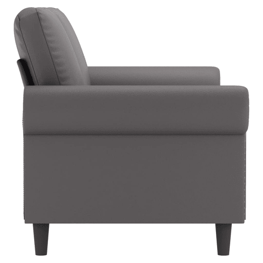 Sofá de 2 lugares - Sofá fixo 140 cm couro artificial cinza Sofá de 2 lugares - Sofá fixo 140 cm couro artificial cinza
