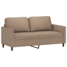 Sofá de 2 lugares - Sofá fixo 140 cm couro artificial cor cappuccino