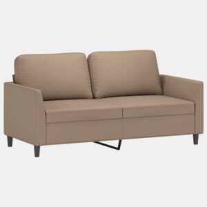 Sofá de 2 lugares - Sofá fixo 140 cm couro artificial cor cappuccino