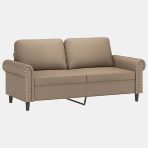 Sofá de 2 lugares - Sofá fixo 140 cm couro artificial cor cappuccino