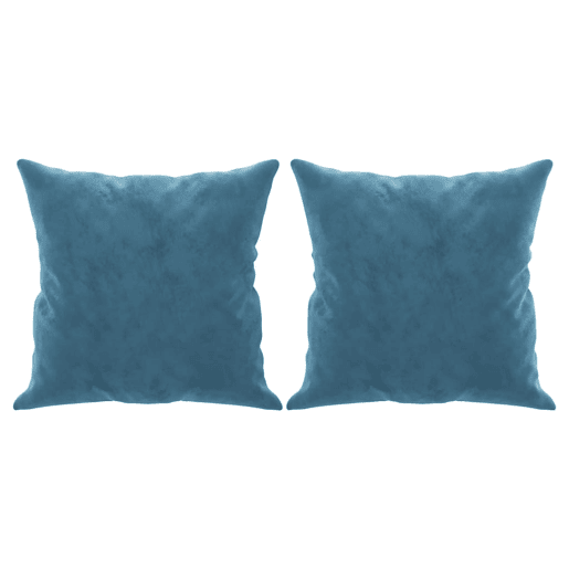 Sofá 2 lugares - Sofá fixo c almofadas decorativas 140 cm veludo azul