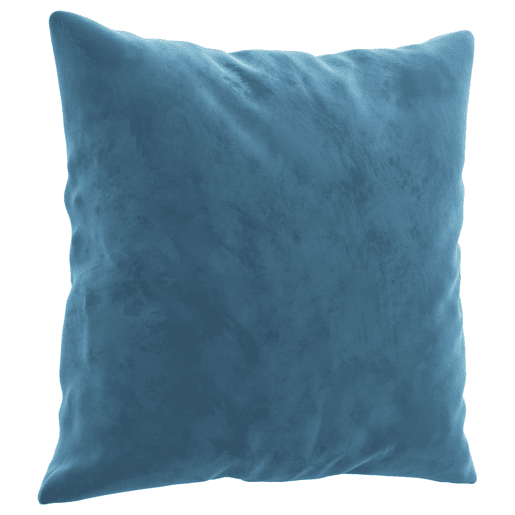 Sofá 2 lugares - Sofá fixo c almofadas decorativas 140 cm veludo azul