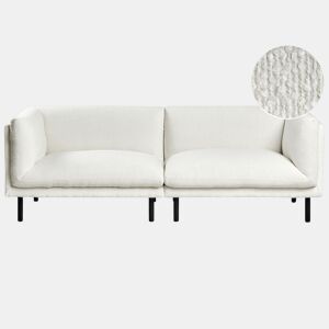 Sofá VORGOD Bouclé Branco creme 3 lugares