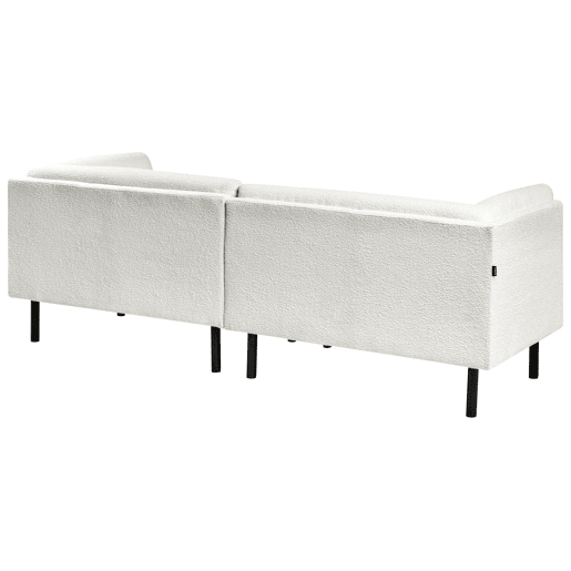 Sofá VORGOD Bouclé Branco creme 3 lugares