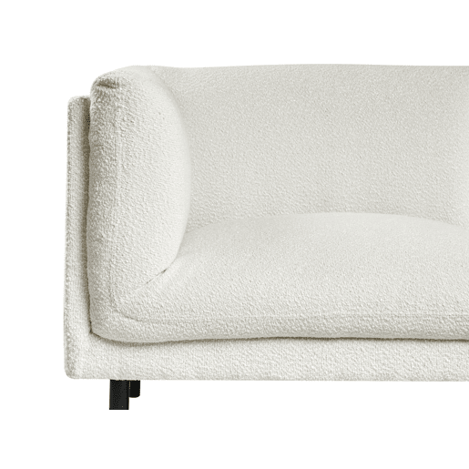 Sofá VORGOD Bouclé Branco creme 3 lugares