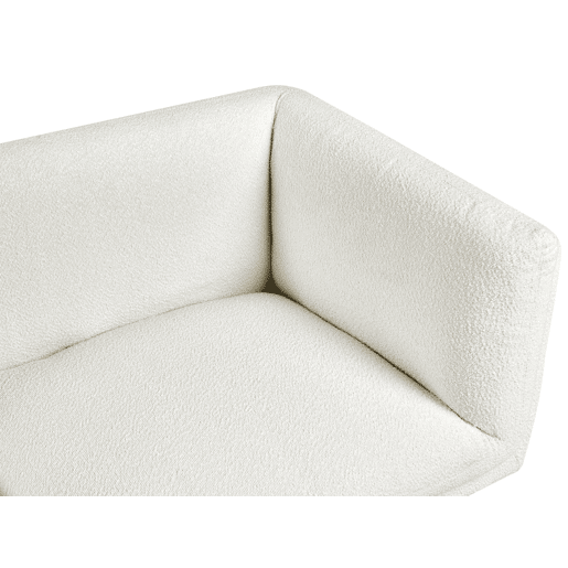 Sofá VORGOD Bouclé Branco creme 3 lugares