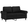 Sofá de 2 lugares - Sofá fixo 120 cm couro artificial preto