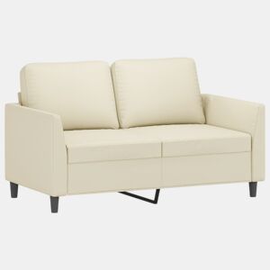 Sofá de 2 lugares - Sofá fixo 120 cm couro artificial cor creme