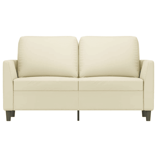 Sofá de 2 lugares - Sofá fixo 120 cm couro artificial cor creme Sofá de 2 lugares - Sofá fixo 120 cm couro artificial cor creme