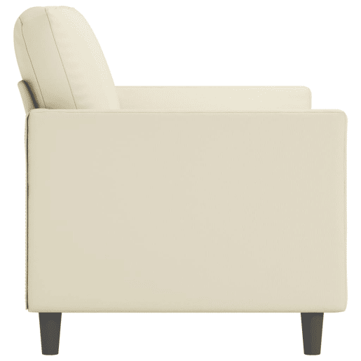 Sofá de 2 lugares - Sofá fixo 120 cm couro artificial cor creme Sofá de 2 lugares - Sofá fixo 120 cm couro artificial cor creme