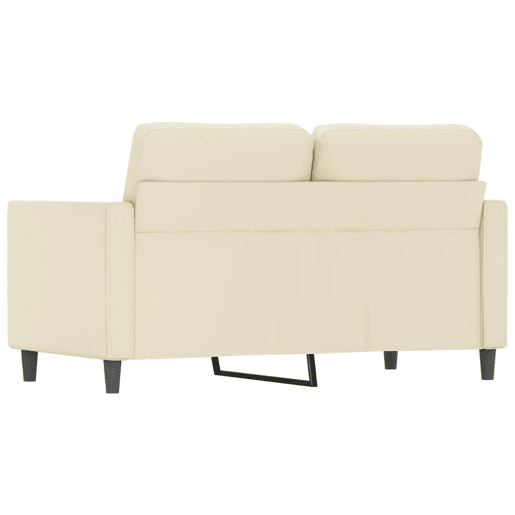 Sofá de 2 lugares - Sofá fixo 120 cm couro artificial cor creme Sofá de 2 lugares - Sofá fixo 120 cm couro artificial cor creme